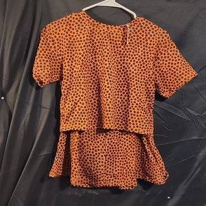 Soft knit T-shirt and skort set